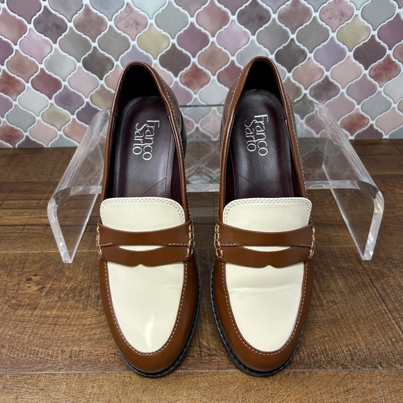 Womens Franco Sarto Alora Penny Loafer, Tobacco/White, Size 7.5M - Picture 3 of 8